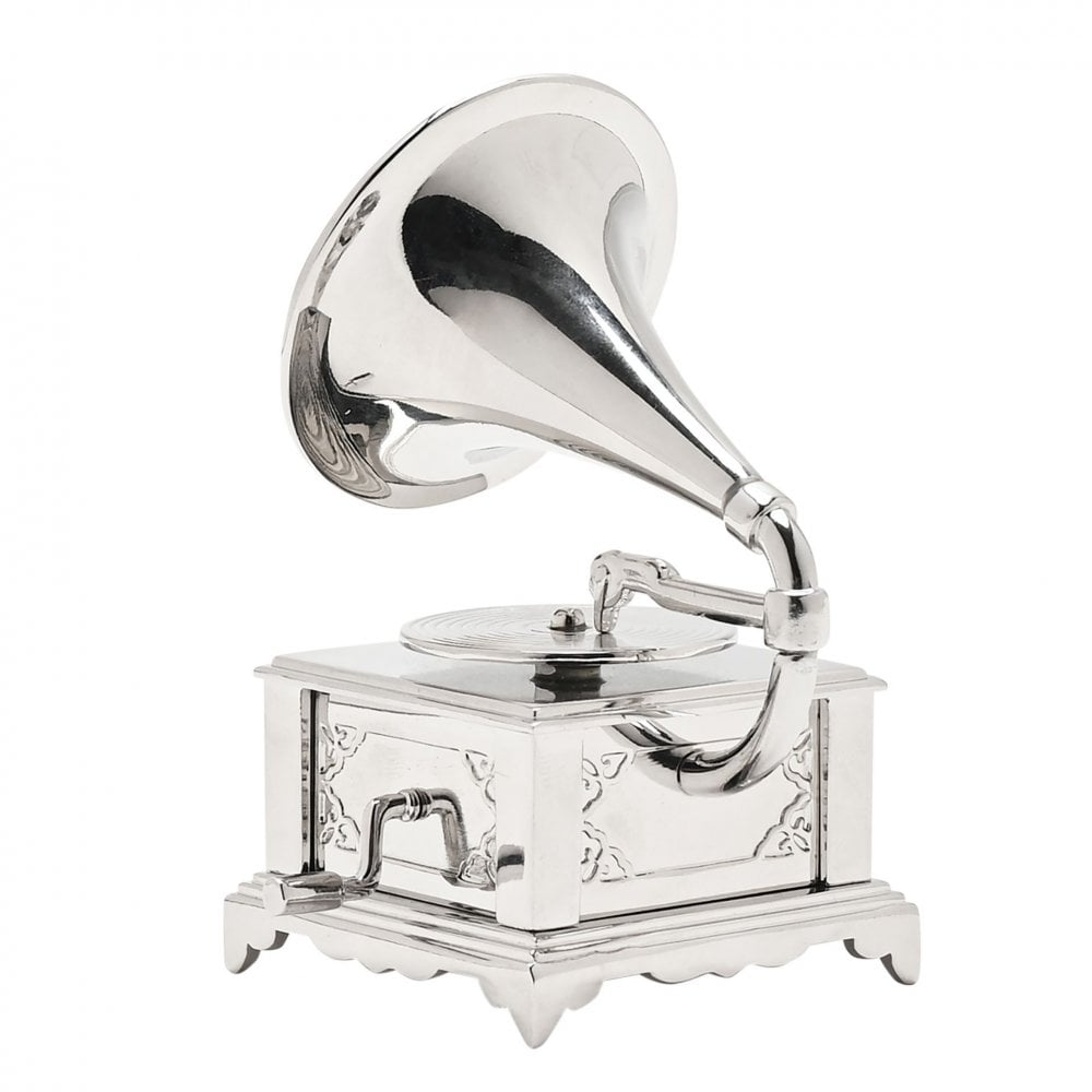 Novelty Miniature Quartz Gramophone Mantel Clock 9885