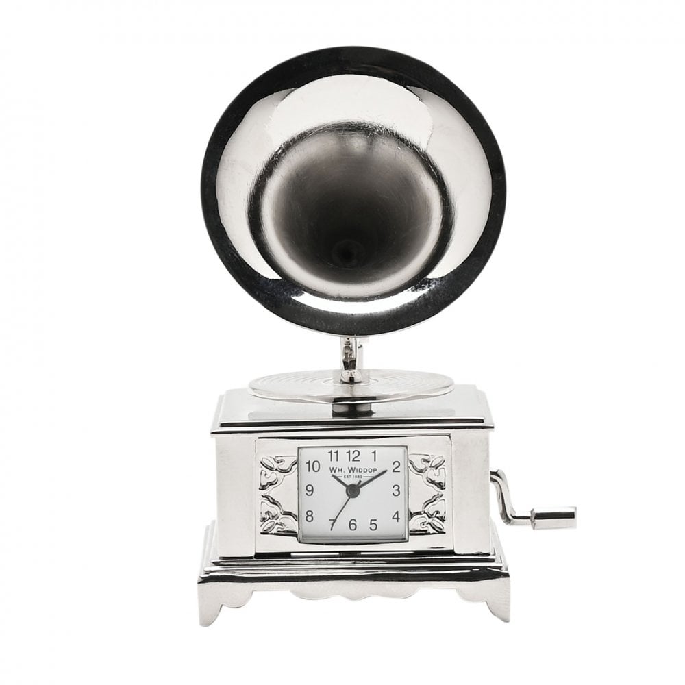 Novelty Miniature Quartz Gramophone Mantel Clock 9885