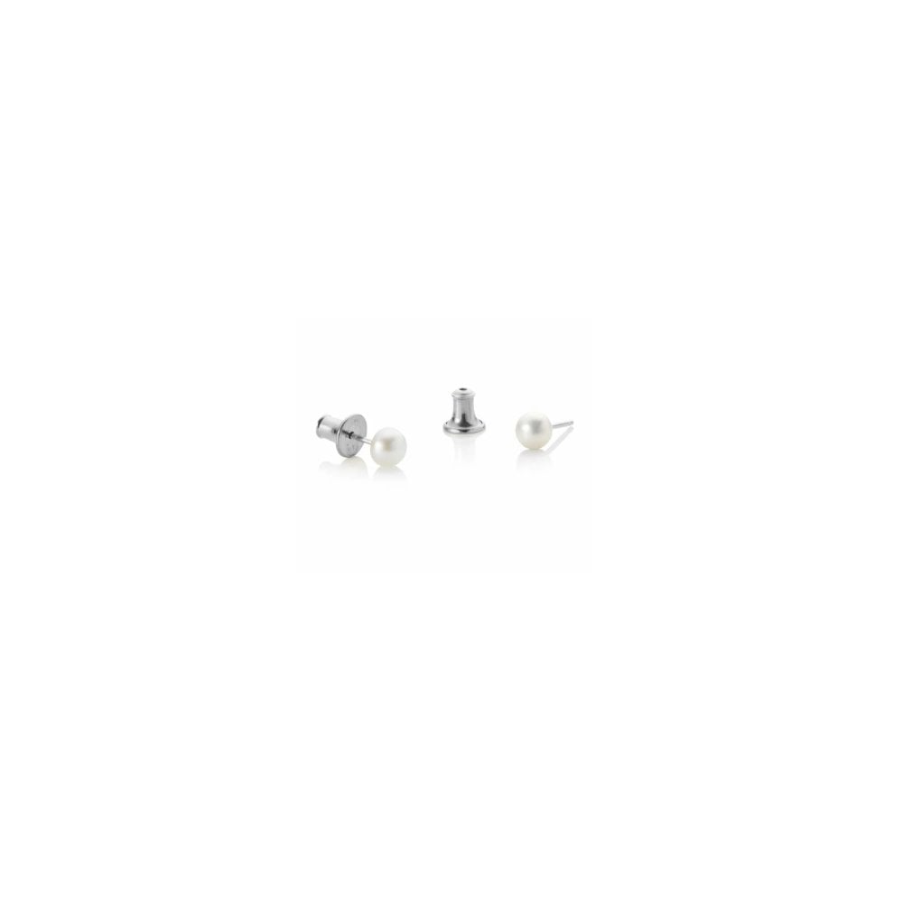 Ladies Sterling Silver 5mm Freshwater Pearl Stud Earrings