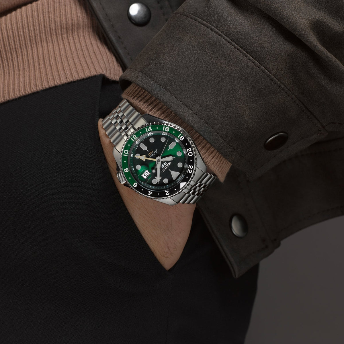 5 Sports GMT Automatic Watch Bi-Colour Green SSK035K1