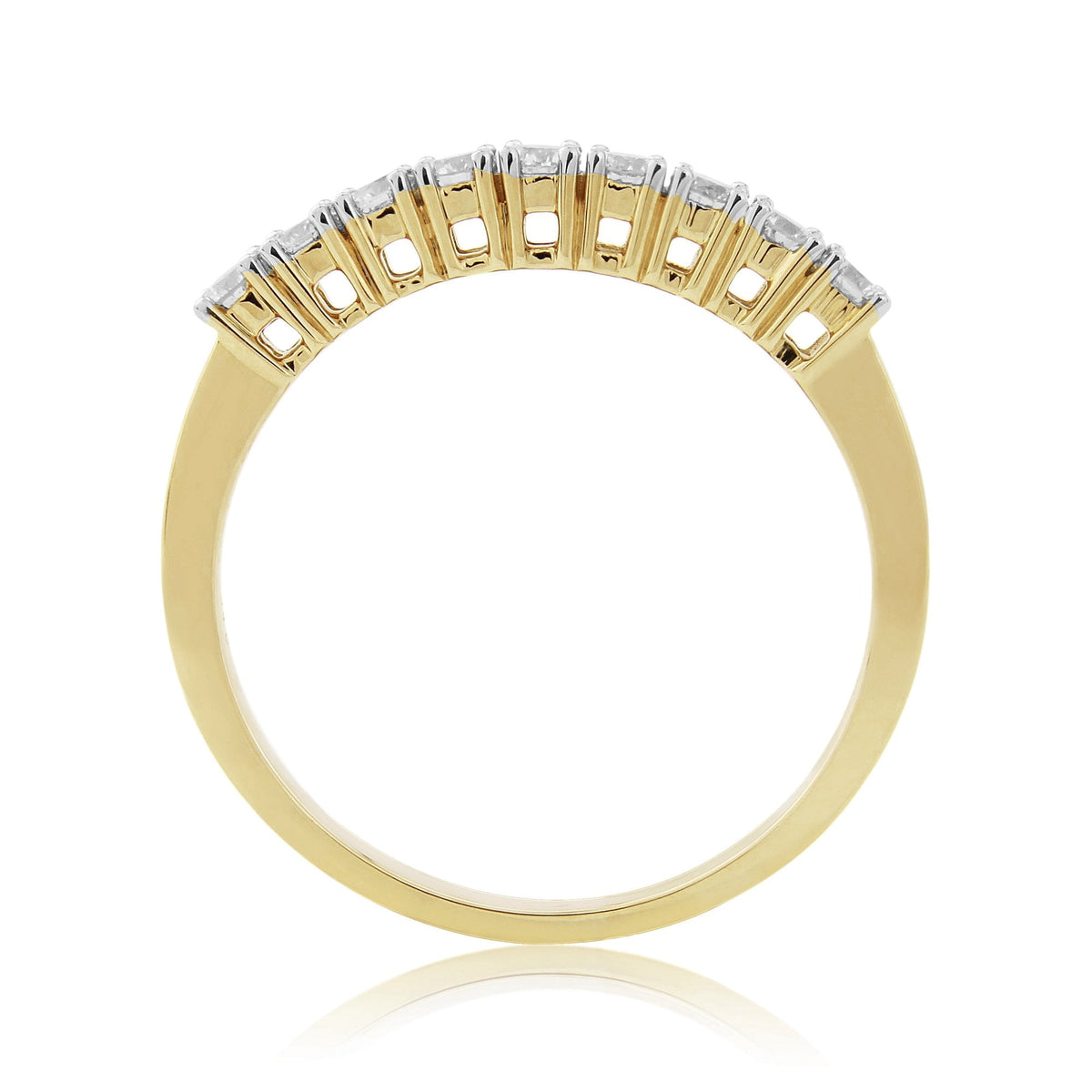 9ct Gold Ladies Diamond Half Eternity Dress Ring
