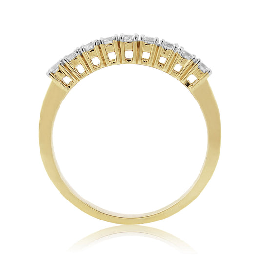 9ct Gold Ladies Diamond Half Eternity Dress Ring