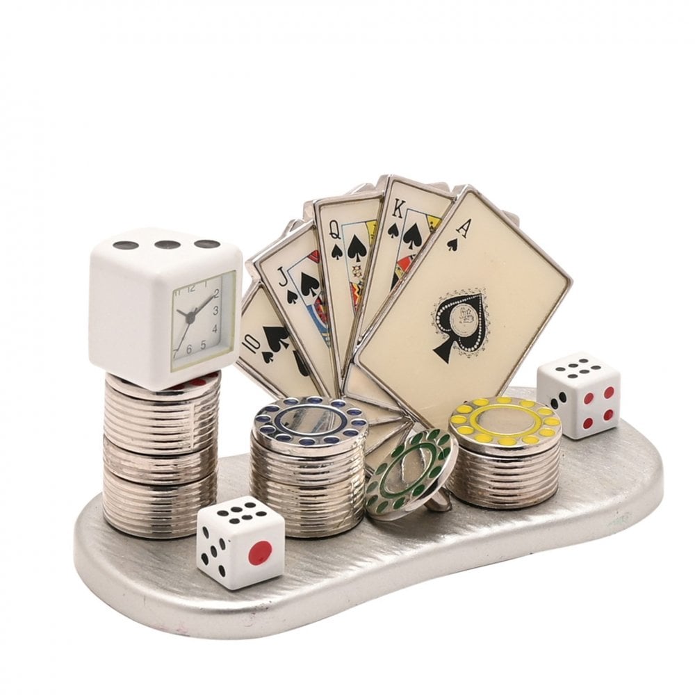 Novelty Miniature Quartz Battery Casino Mantel Clock 9729