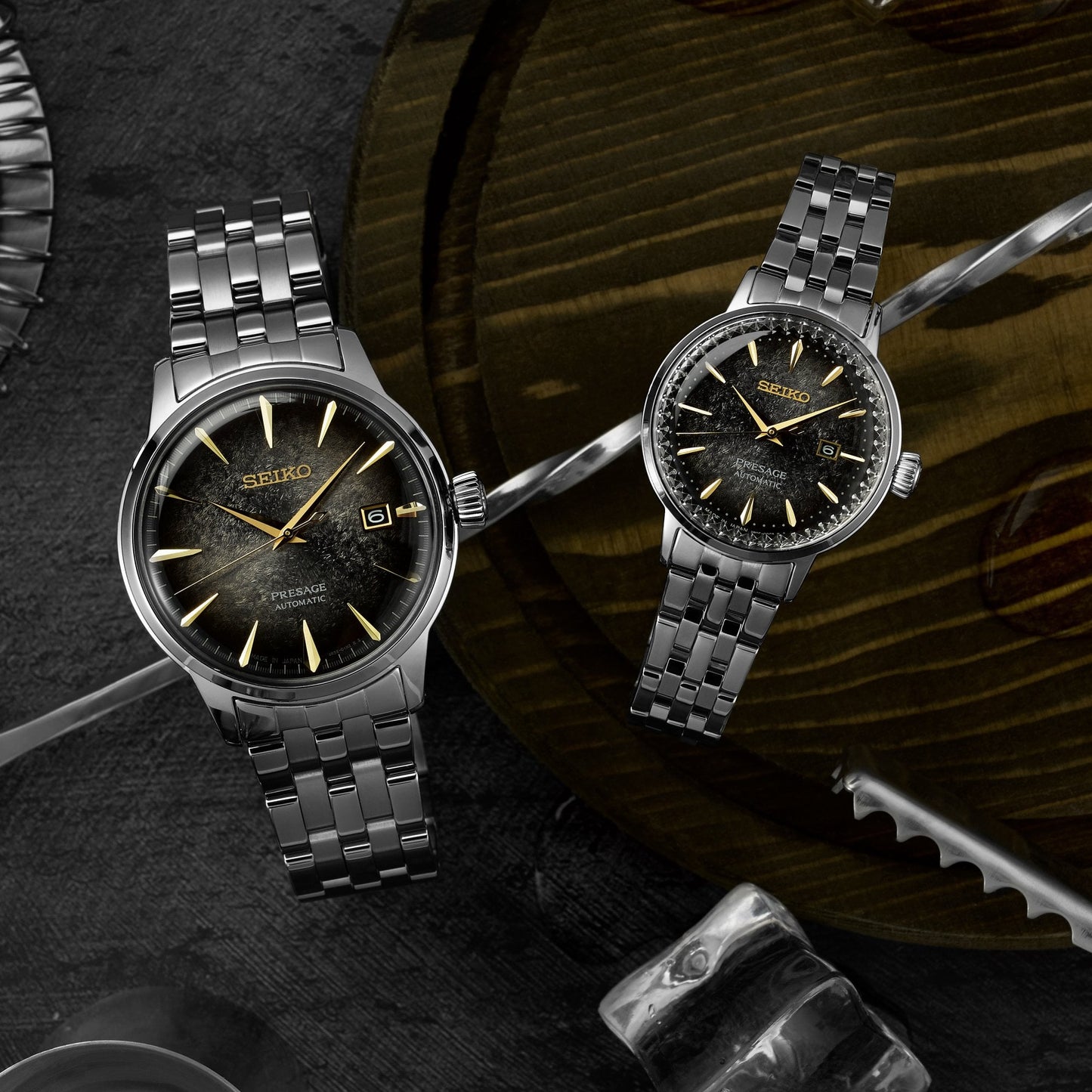 Presage Automatic Watch, Date, Bracelet 'Cocktail Time' SRE015J1