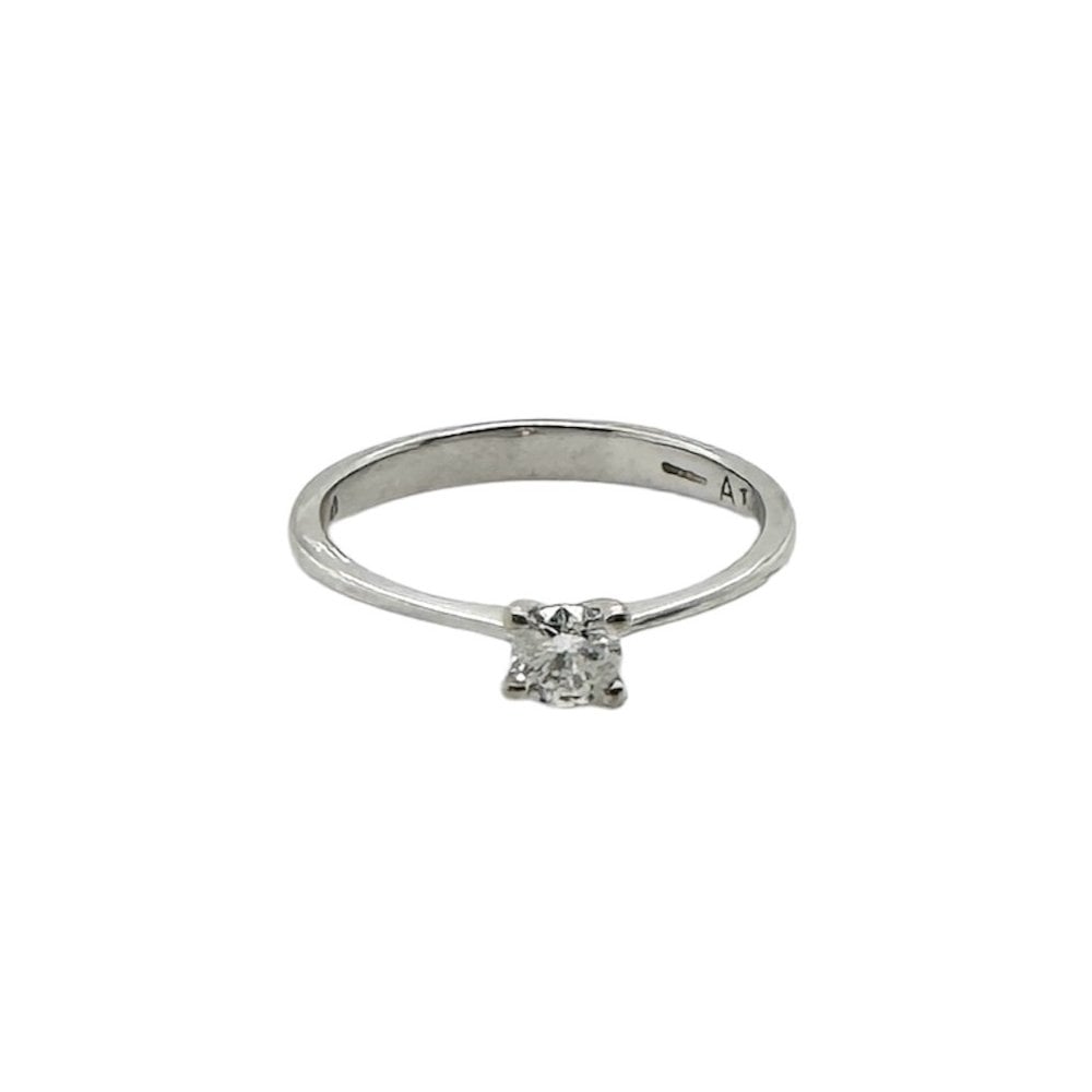 9ct White Gold Single Stone Diamond Engagement Ring