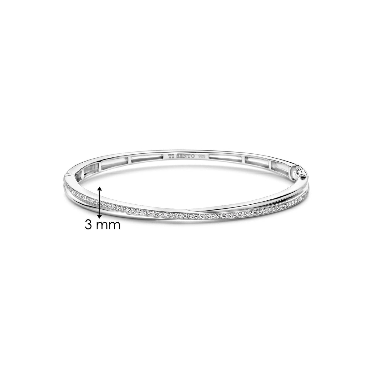 Sterling Silver Cubic Zirconia Bangle 23045ZI
