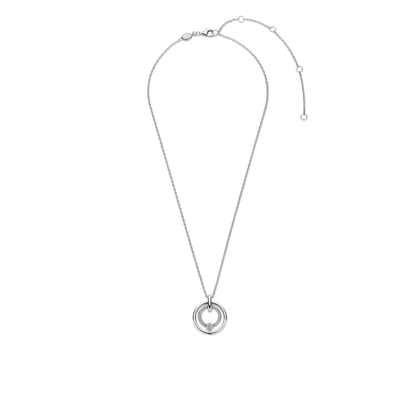 Ladies Sterling Silver Cubic Zirconia Round Necklace 34056ZI