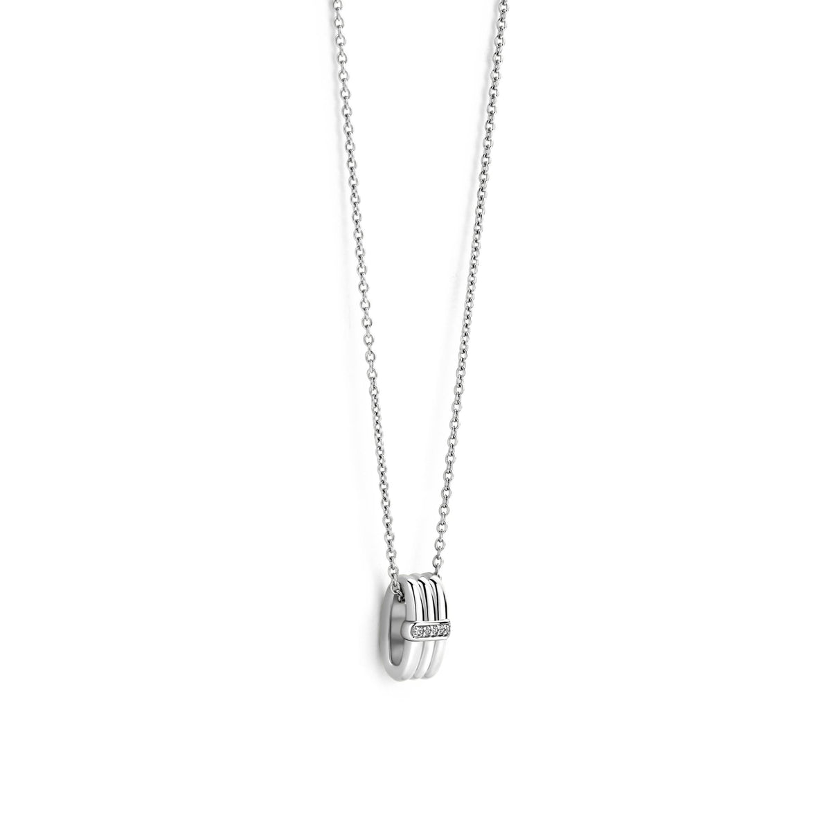 Ladies Sterling Silver Cubic Zirconia Pendant 34057ZI/42