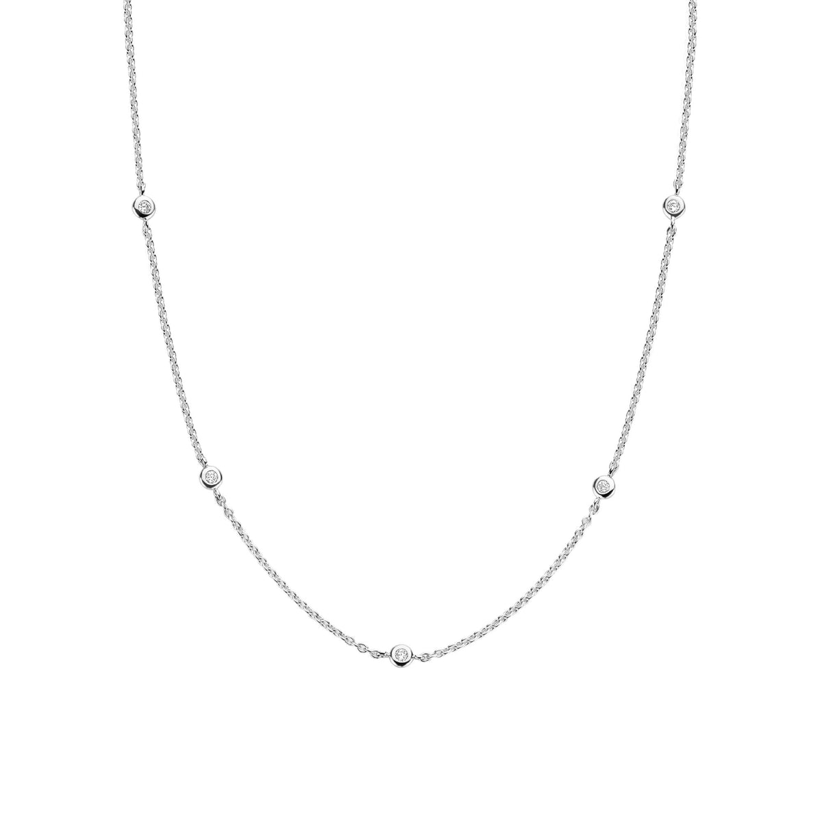 Ladies Sterling Silver Cubic Zirconia Necklace 3978ZI/42