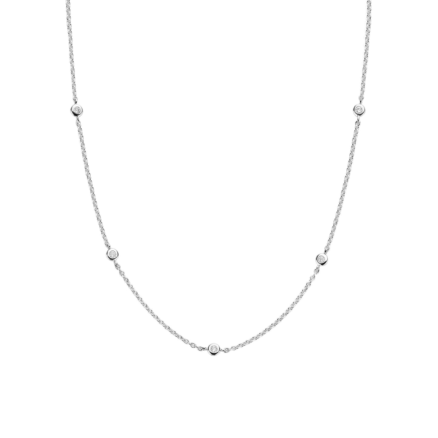 Ladies Sterling Silver Cubic Zirconia Necklace 3978ZI/42