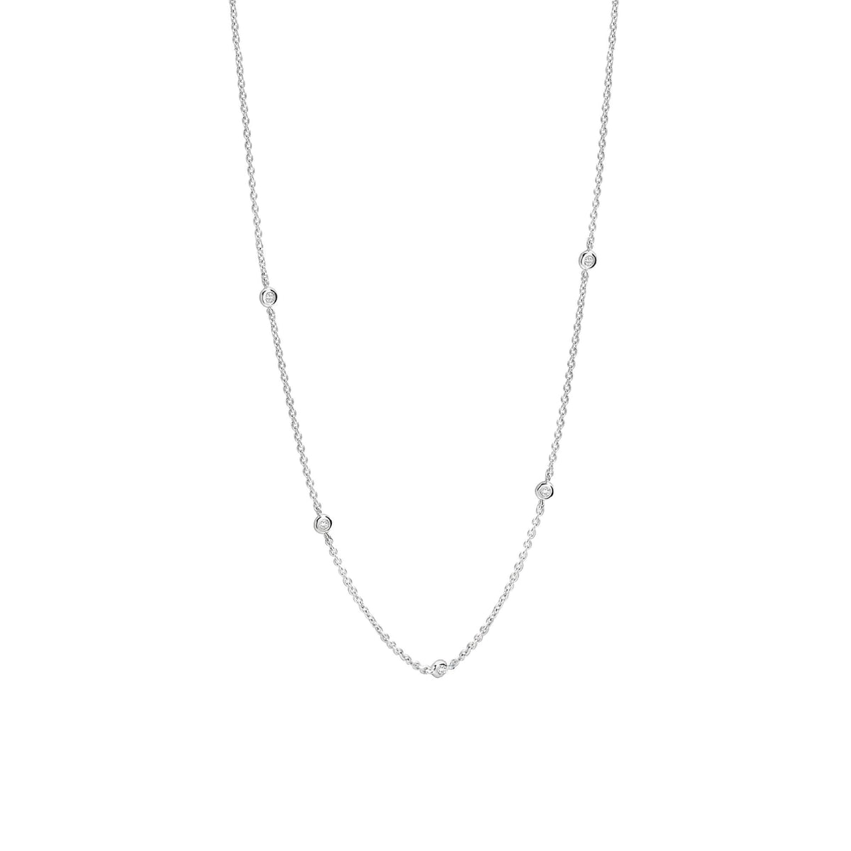 Ladies Sterling Silver Cubic Zirconia Necklace 3978ZI/42