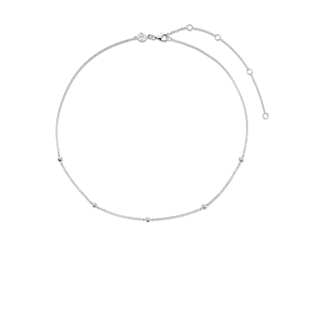 Ladies Sterling Silver Cubic Zirconia Necklace 3978ZI/42