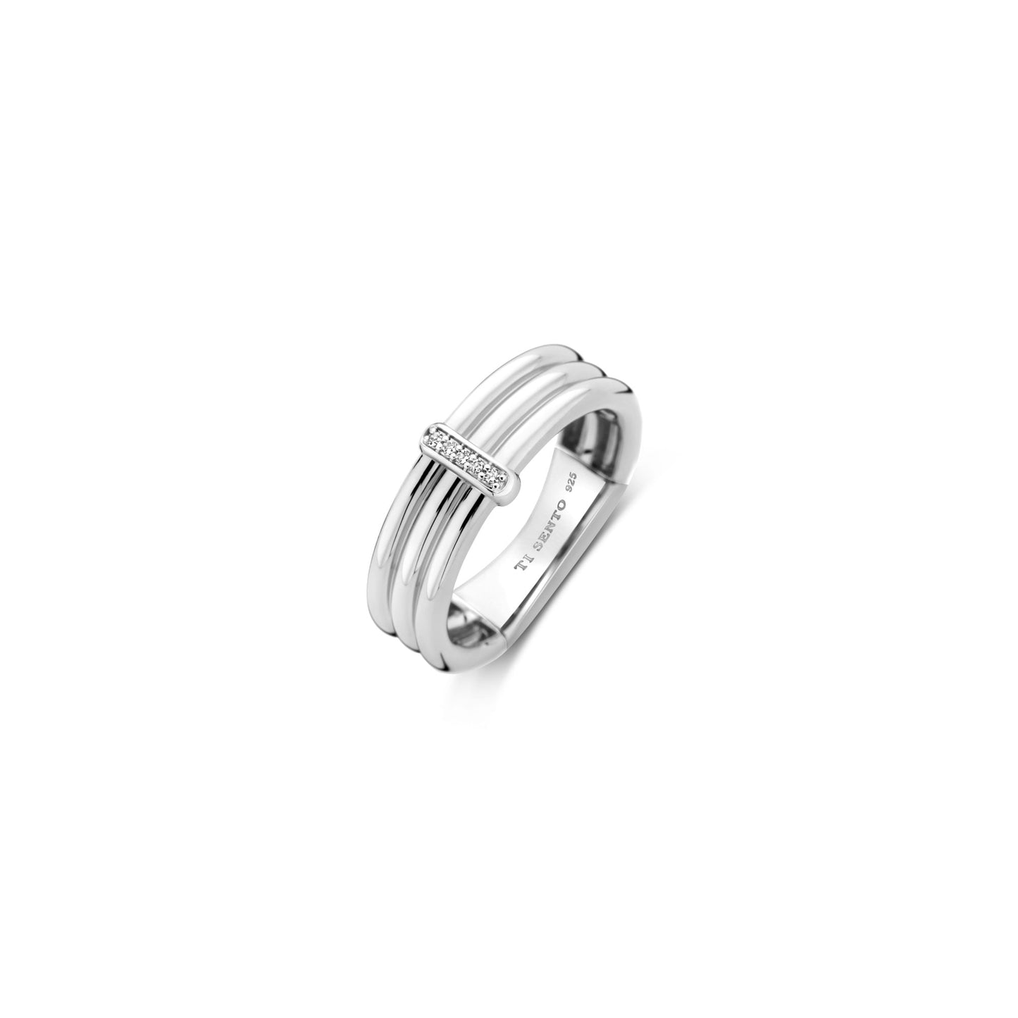 Sterling Silver Cubic Zirconia Ring 12344ZI/54