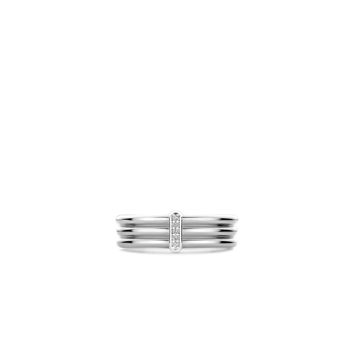 Sterling Silver Cubic Zirconia Ring 12344ZI/54
