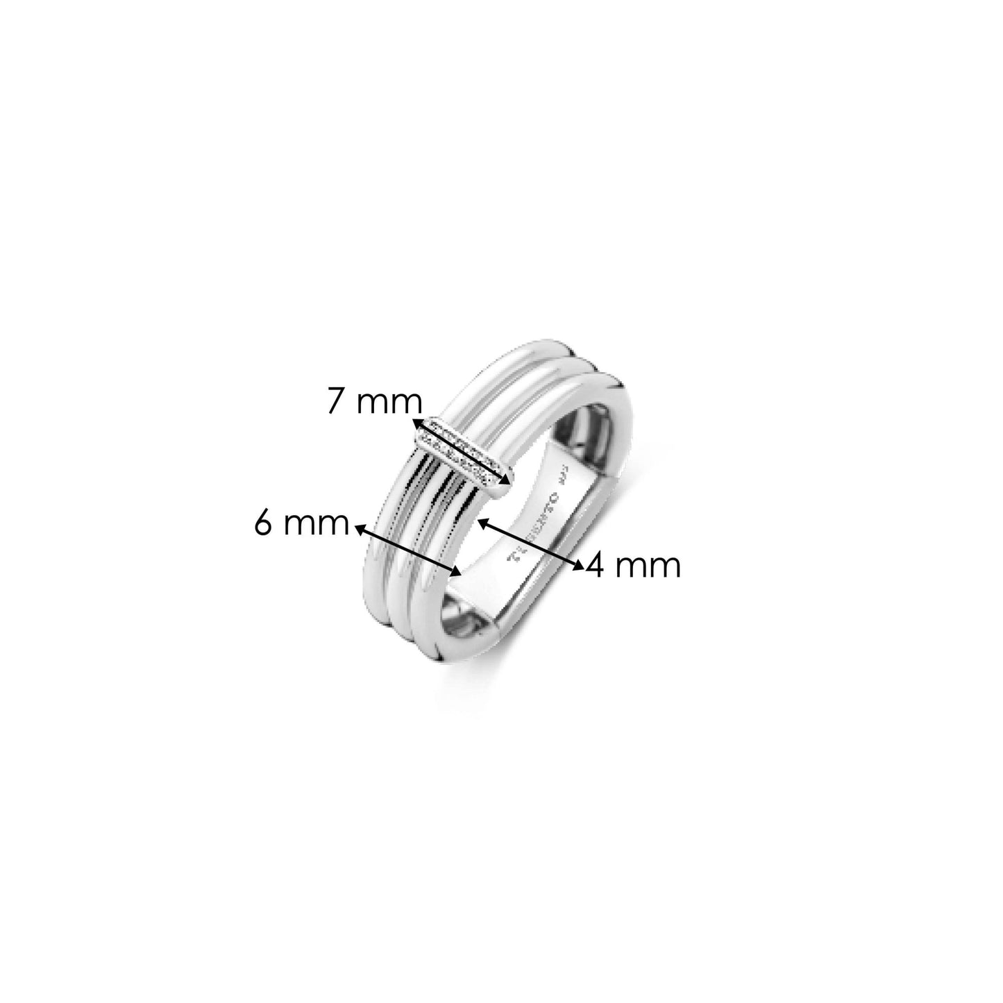 Sterling Silver Cubic Zirconia Ring 12344ZI/54