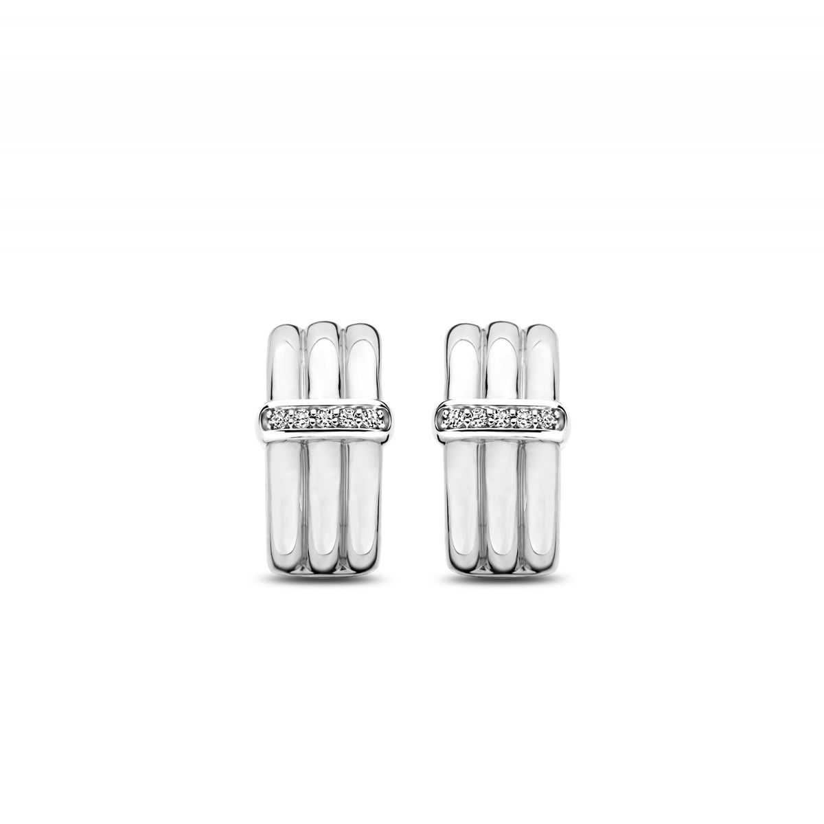 Sterling Silver Cubic Zirconia Hoop Earrings 7979ZI