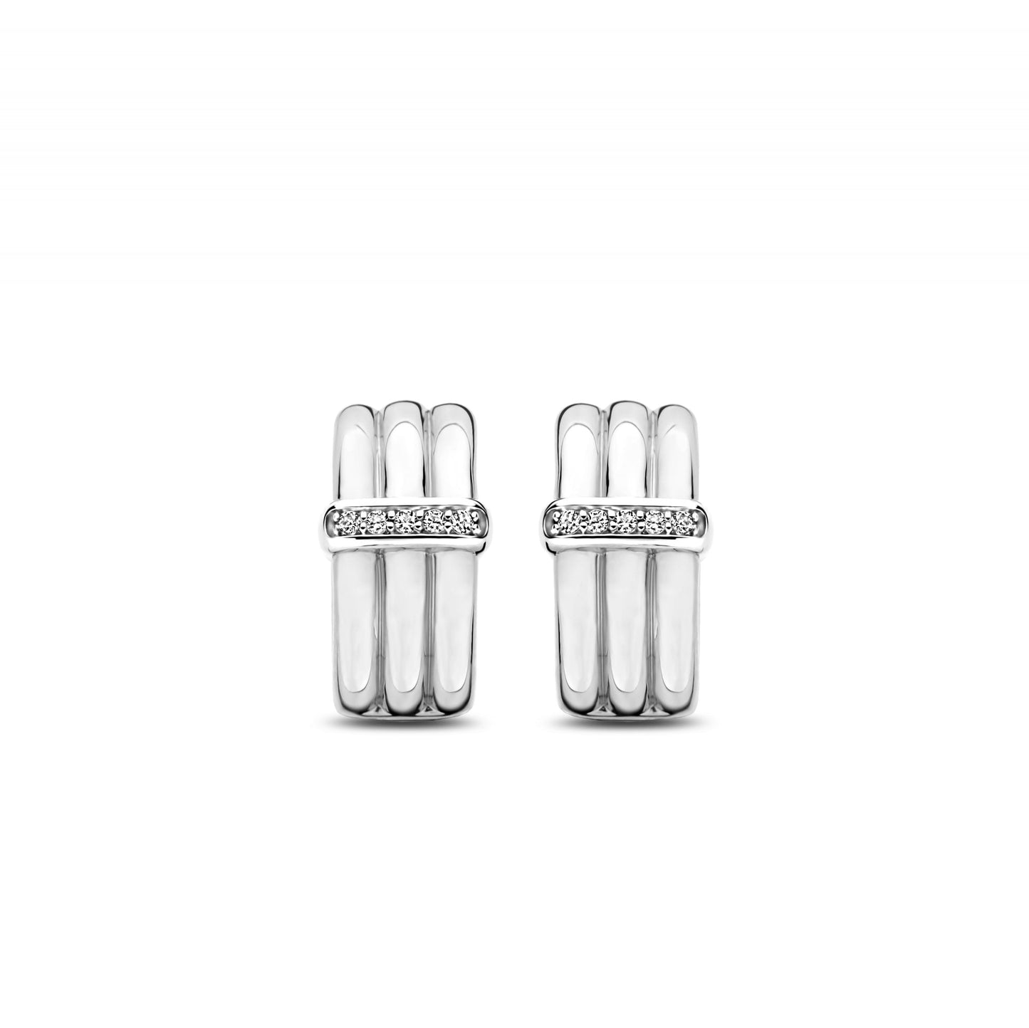 Sterling Silver Cubic Zirconia Hoop Earrings 7979ZI