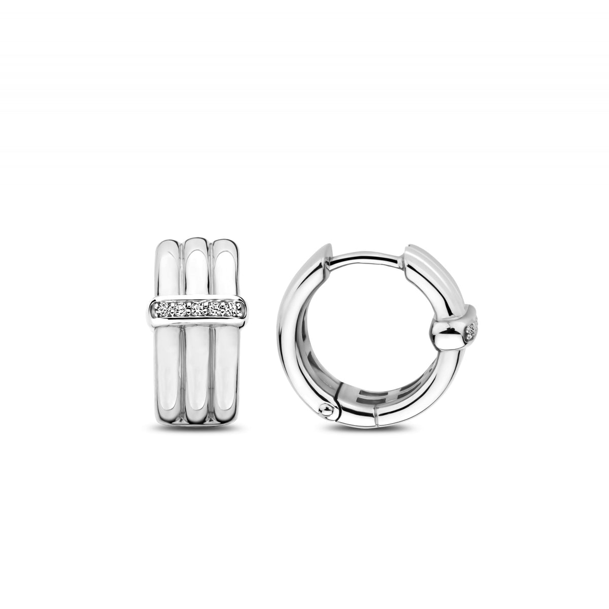 Sterling Silver Cubic Zirconia Hoop Earrings 7979ZI