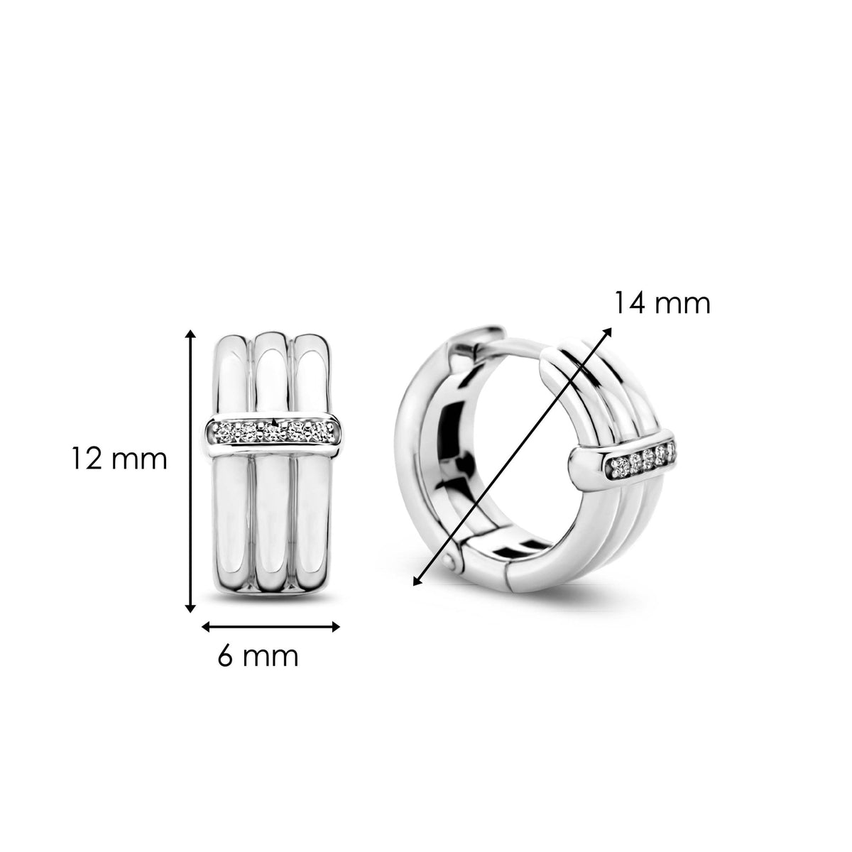 Sterling Silver Cubic Zirconia Hoop Earrings 7979ZI