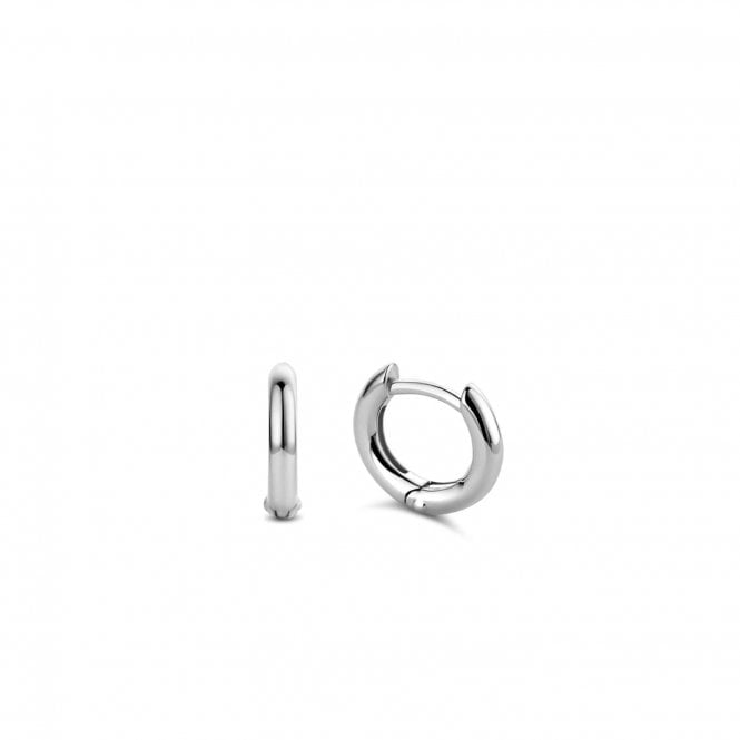 Ladies Sterling Silver Plain Hoop Earrings 7811SI
