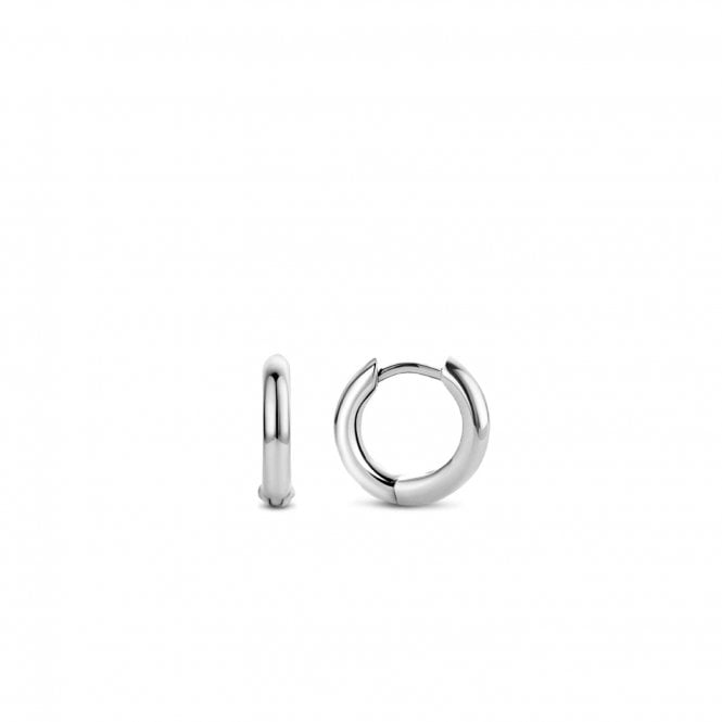 Ladies Sterling Silver Plain Hoop Earrings 7811SI
