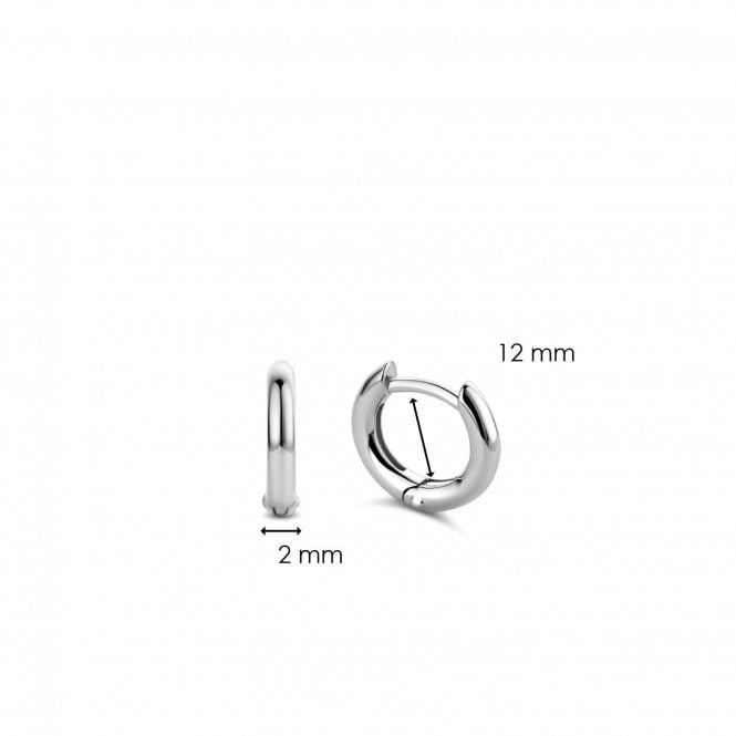 Ladies Sterling Silver Plain Hoop Earrings 7811SI