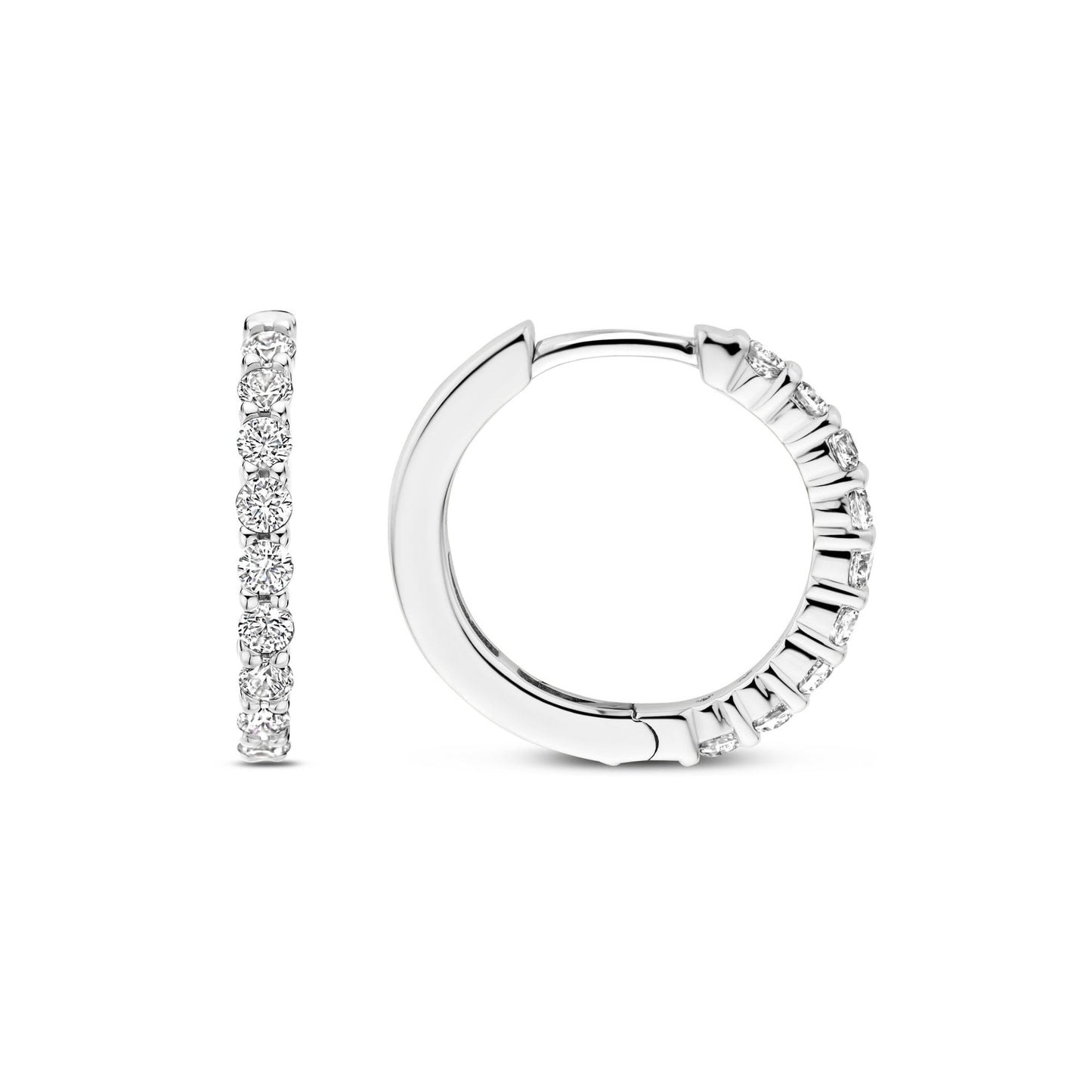 Ladies Sterling Silver Cubic Zirconia Hoop Earrings 7958ZI
