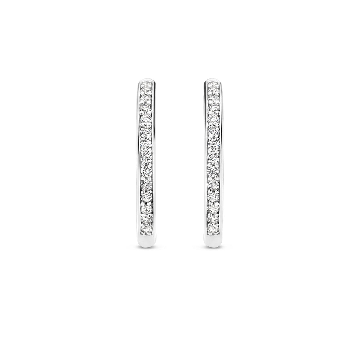 Ladies Sterling Silver Cubic Zirconia Hoop Earrings 7959ZI