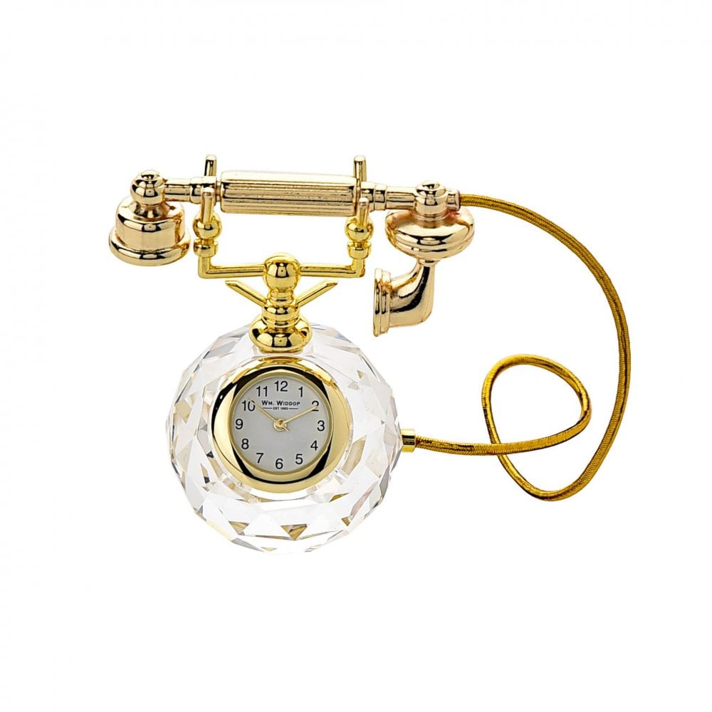 Miniature Telephone Battery Mantel Clock 9429