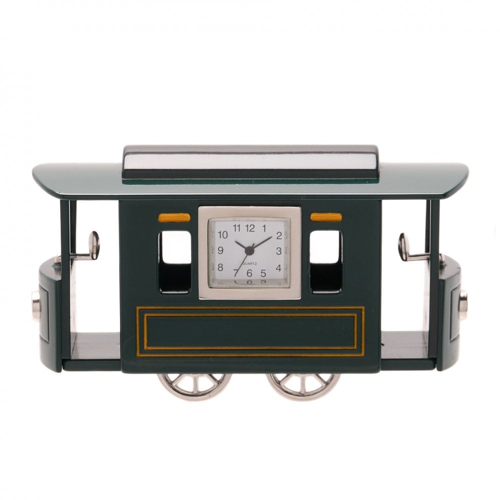 Novelty Miniature Quartz Mantel Clock Train Carriage 9722