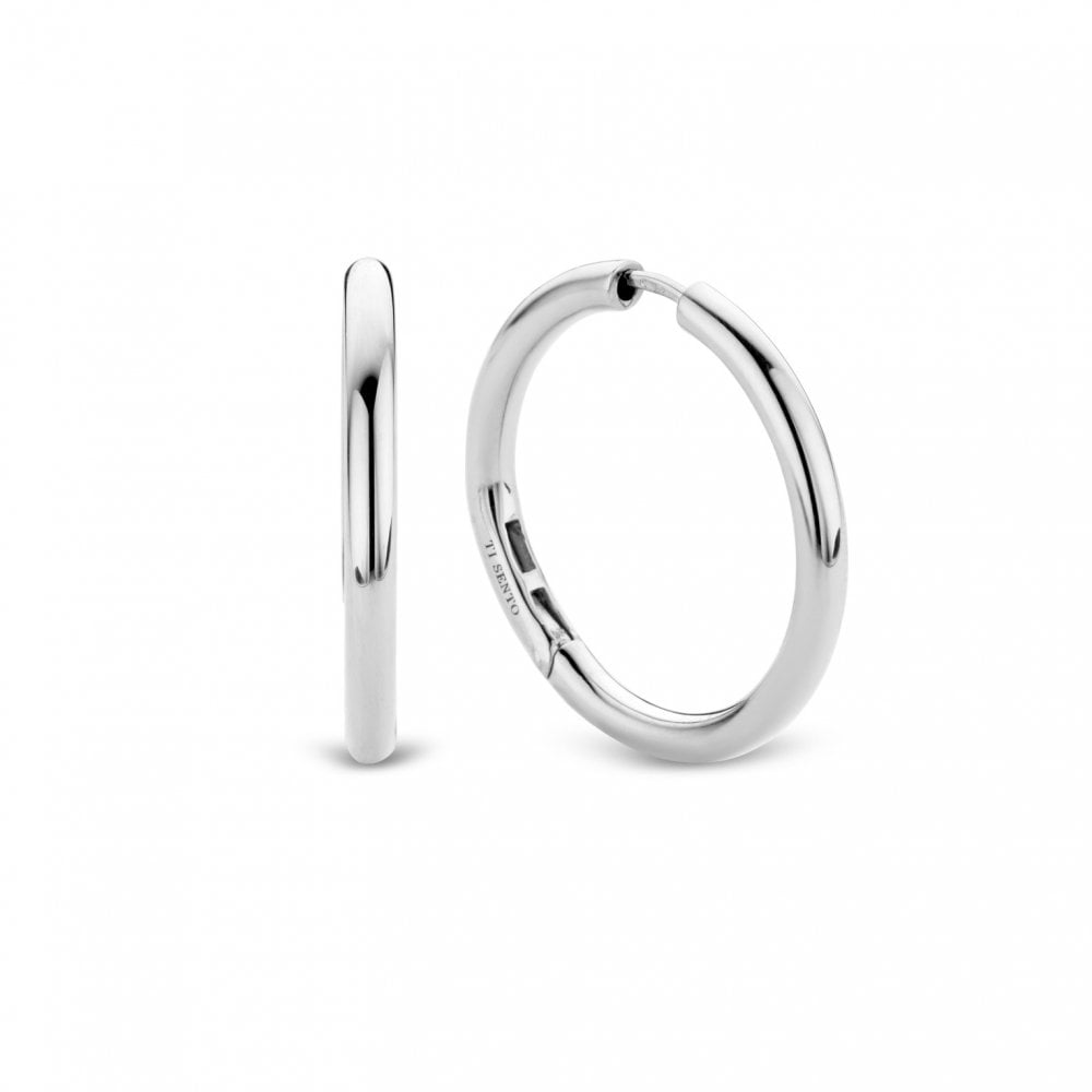 Sterling Silver Ladies Plain Polished Large Hoop Earrings 7782SI