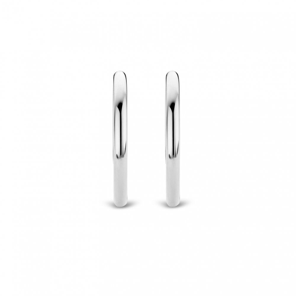Sterling Silver Ladies Plain Polished Large Hoop Earrings 7782SI