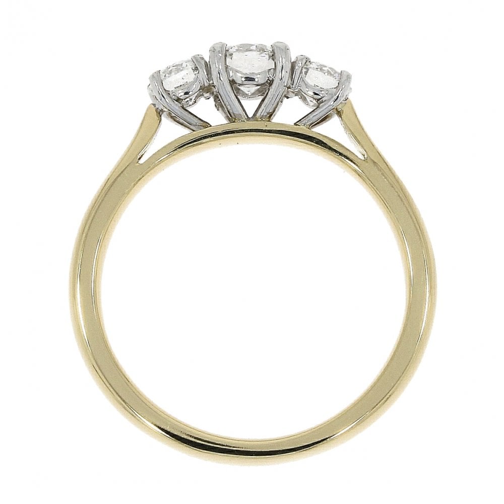 18ct Gold Diamond Three Stone Ladies Engagement Ring
