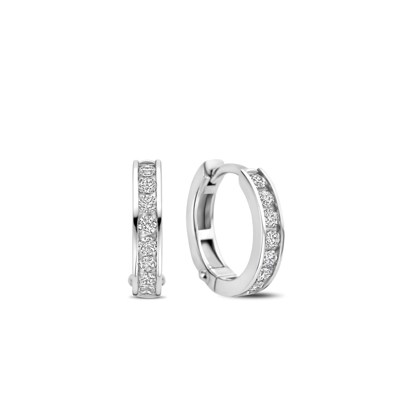 Sterling Silver Ladies Cubic Zirconia Small Hoop Earrings 7973ZI
