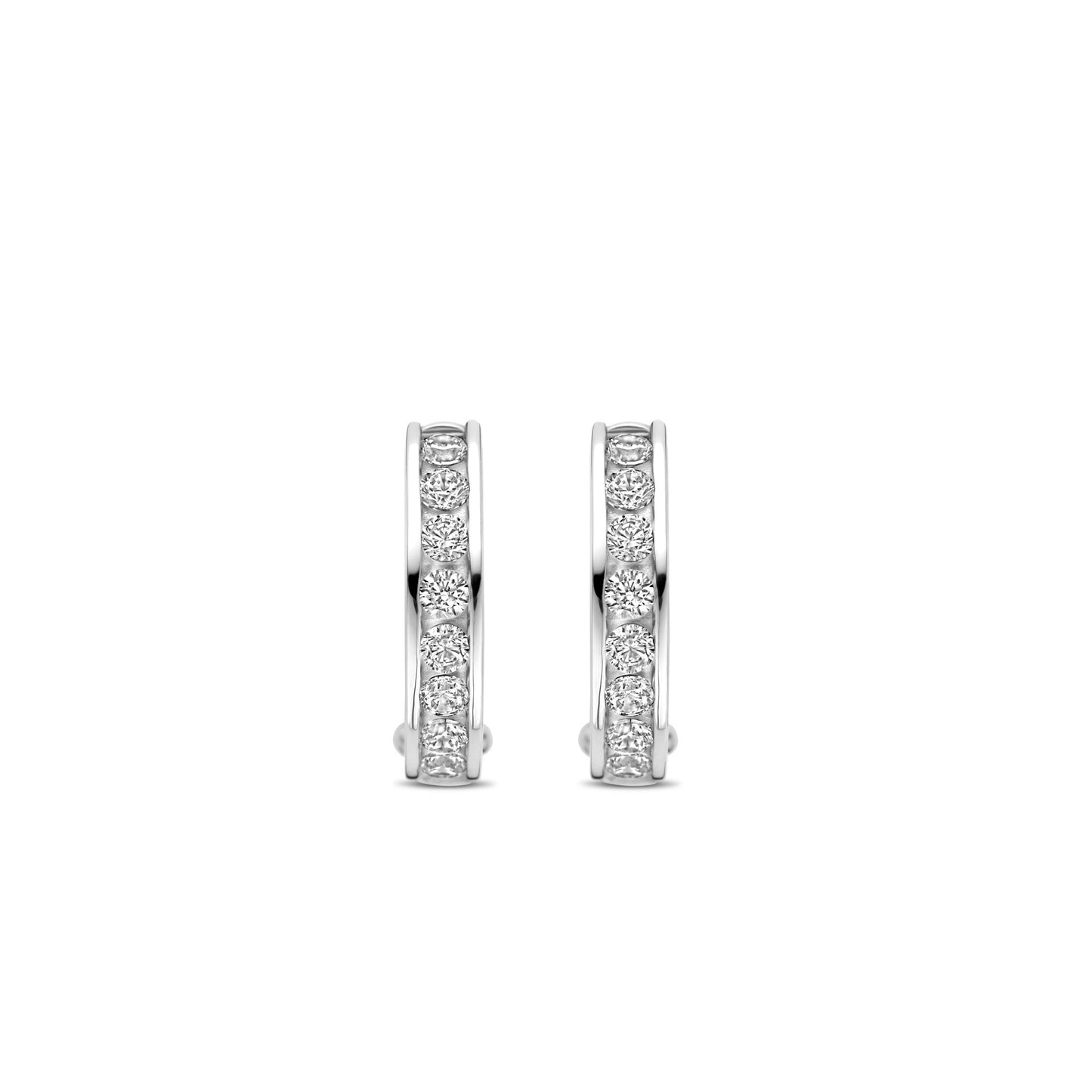 Sterling Silver Ladies Cubic Zirconia Small Hoop Earrings 7973ZI
