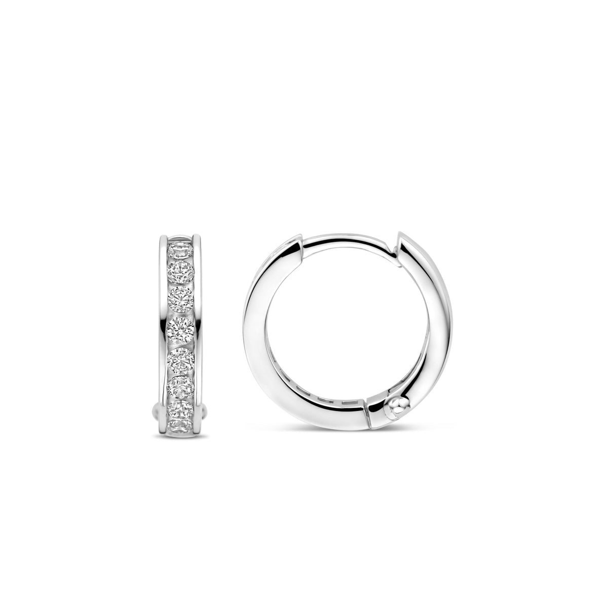 Sterling Silver Ladies Cubic Zirconia Small Hoop Earrings 7973ZI