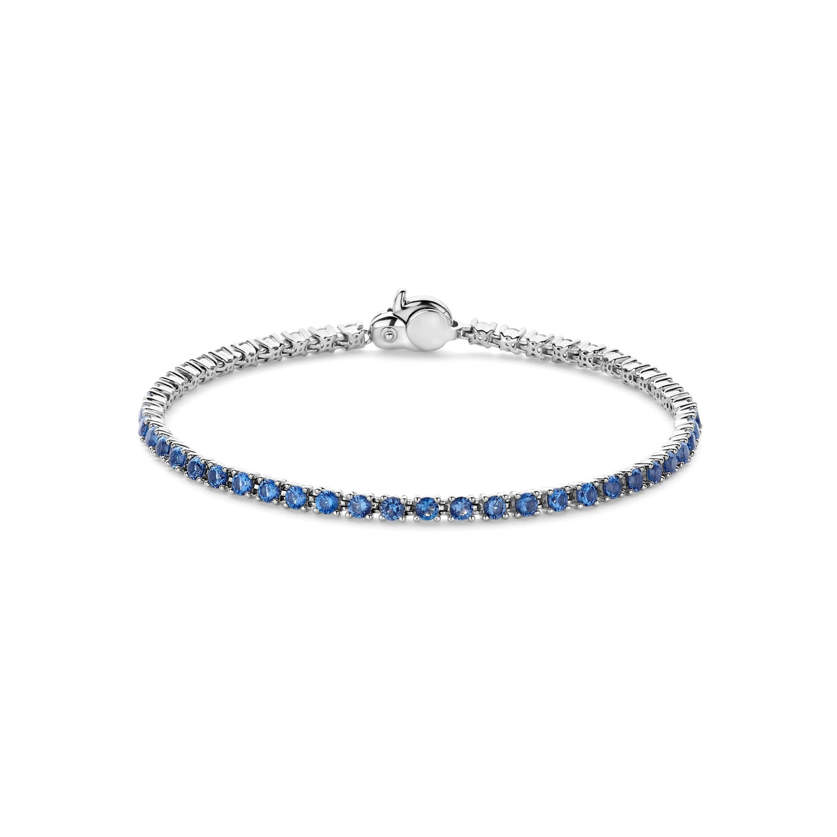Sterling Silver Blue Cubic Zirconia Tennis Bracelet 2995MB