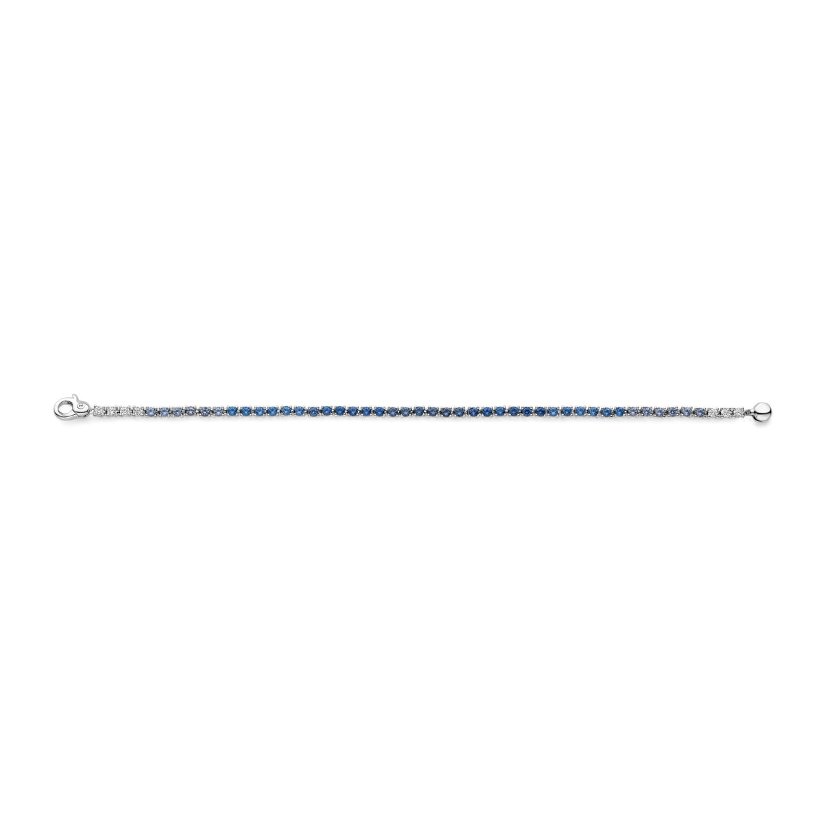 Sterling Silver Blue Cubic Zirconia Tennis Bracelet 2995MB
