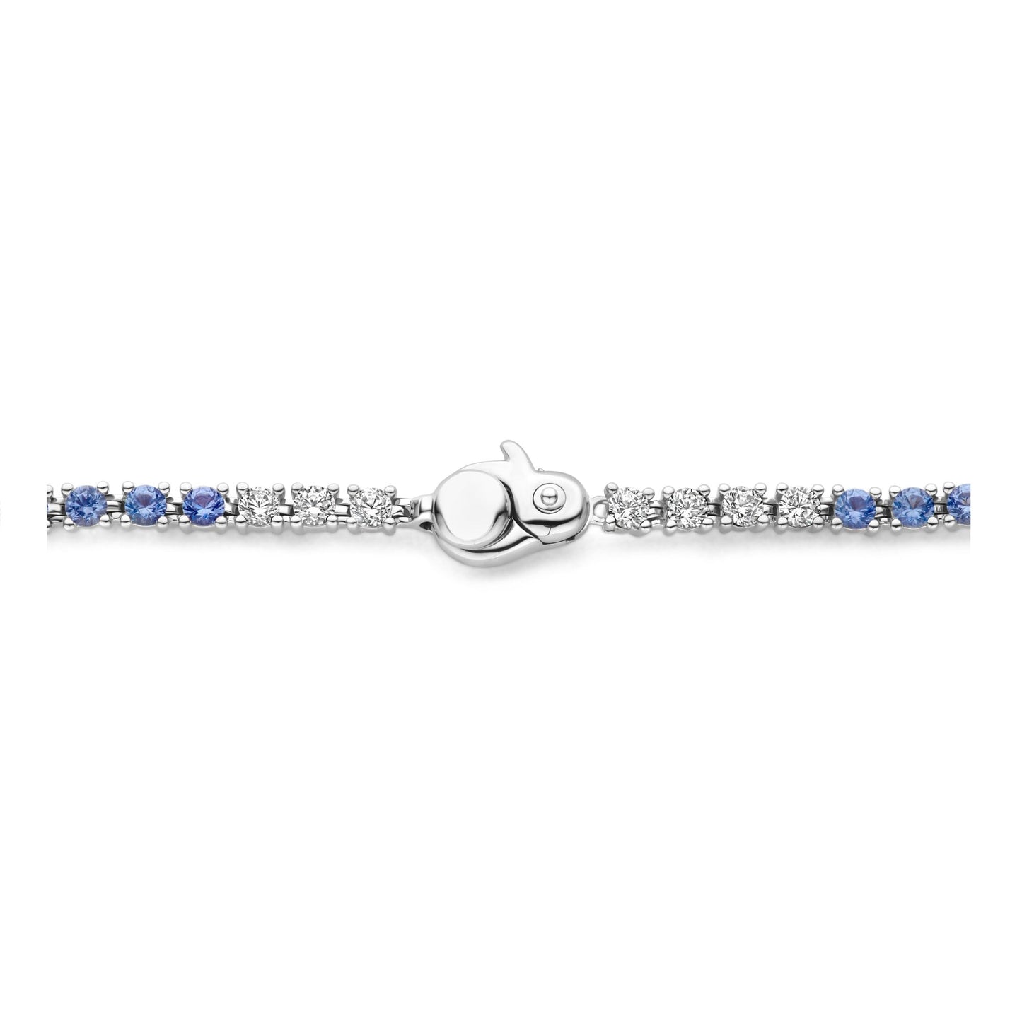 Sterling Silver Blue Cubic Zirconia Tennis Bracelet 2995MB