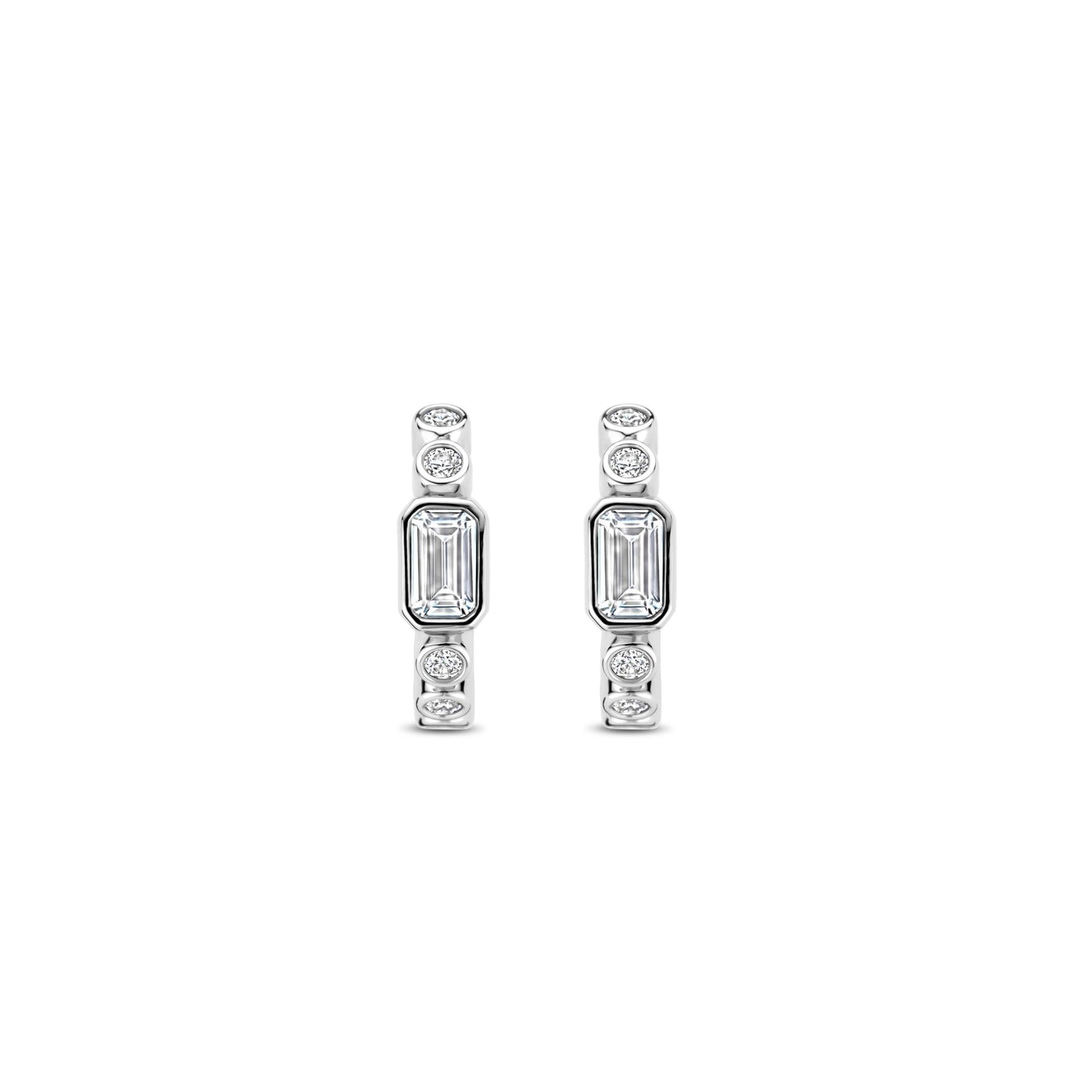 Sterling Silver Cubic Zirconia Hoop Earrings 7975ZI