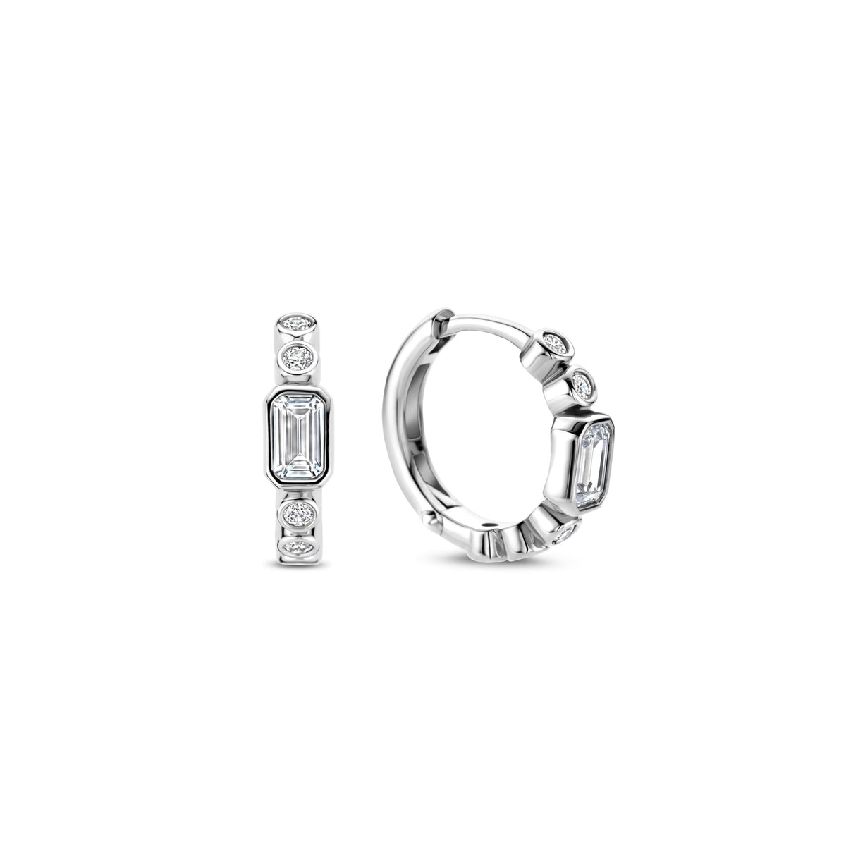 Sterling Silver Cubic Zirconia Hoop Earrings 7975ZI