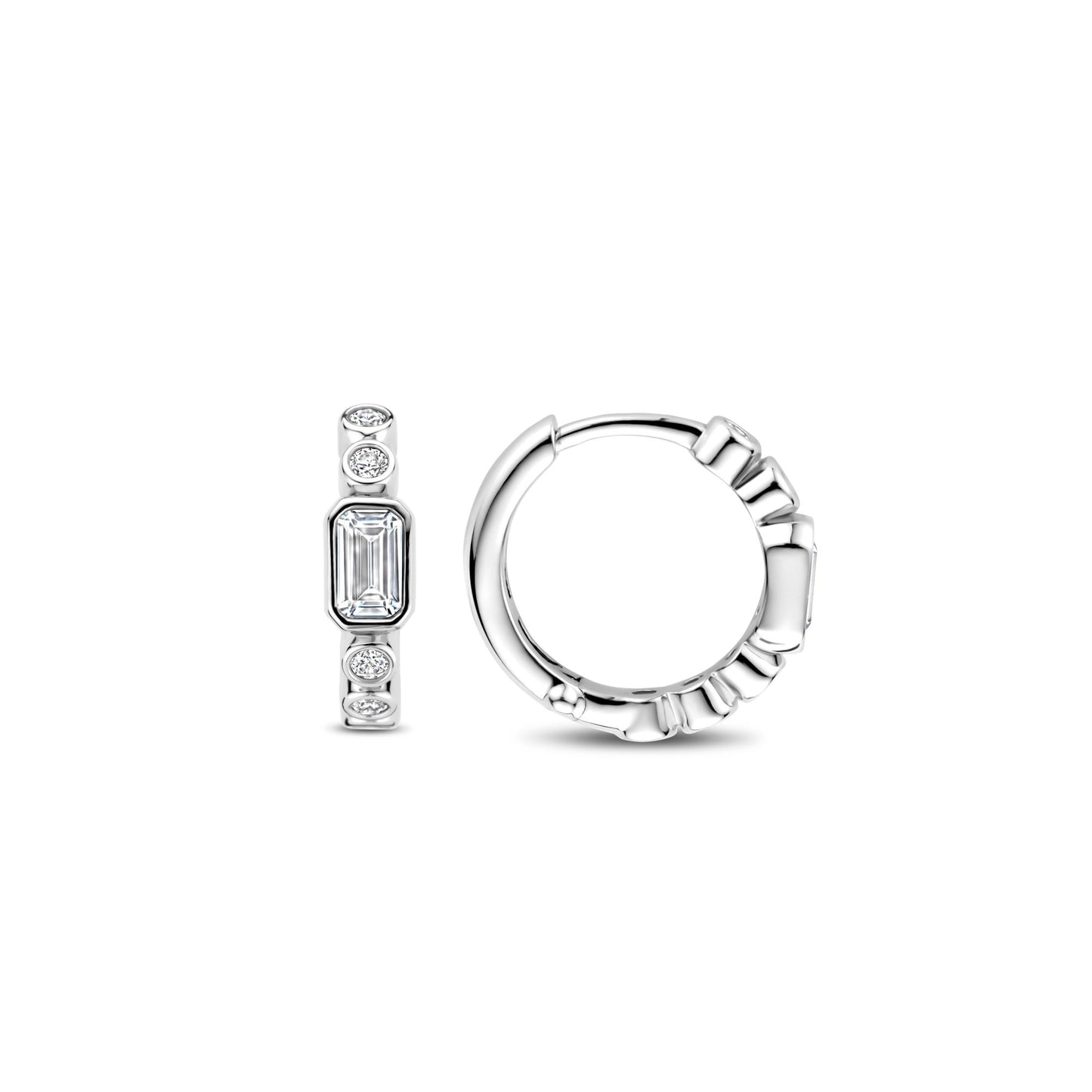 Sterling Silver Cubic Zirconia Hoop Earrings 7975ZI