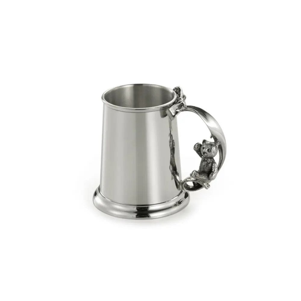Childs Pewter Christening Mug in Wooden Gift Box Teddy 012118RG