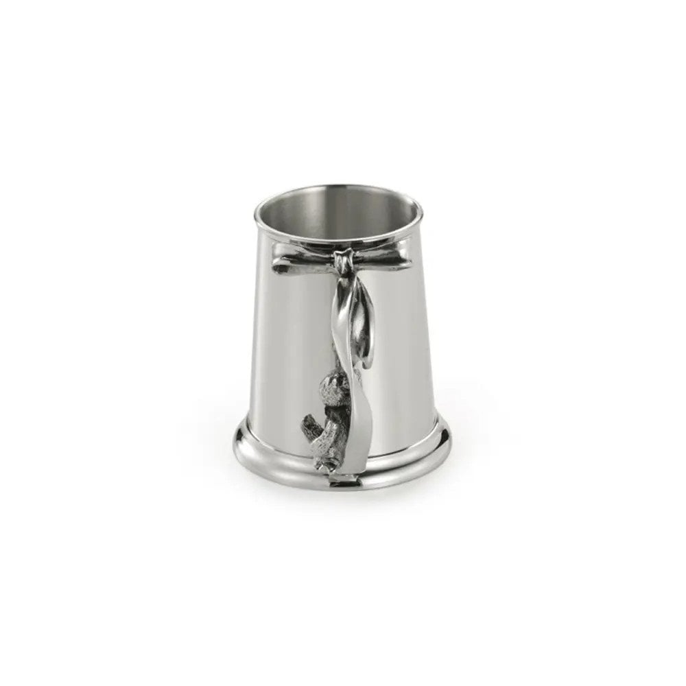 Childs Pewter Christening Mug in Wooden Gift Box Teddy 012118RG