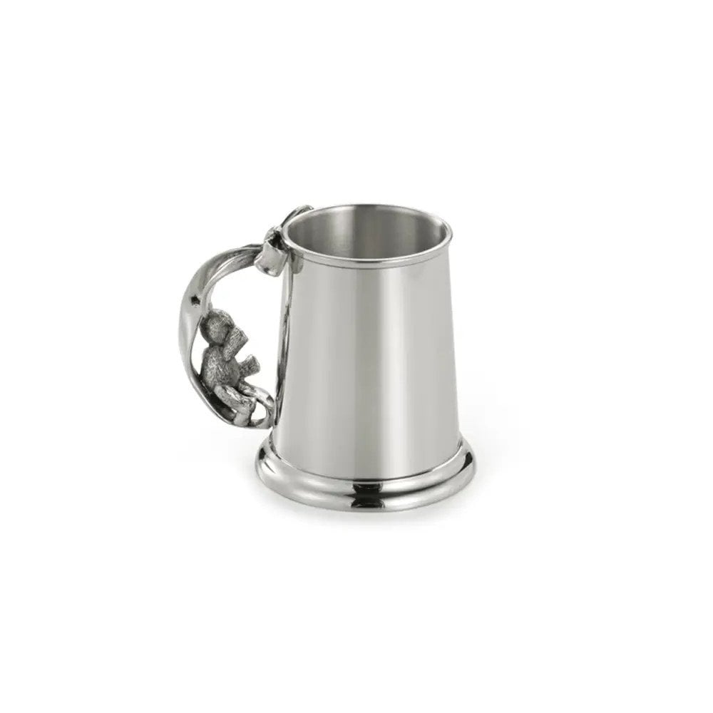 Childs Pewter Christening Mug in Wooden Gift Box Teddy 012118RG