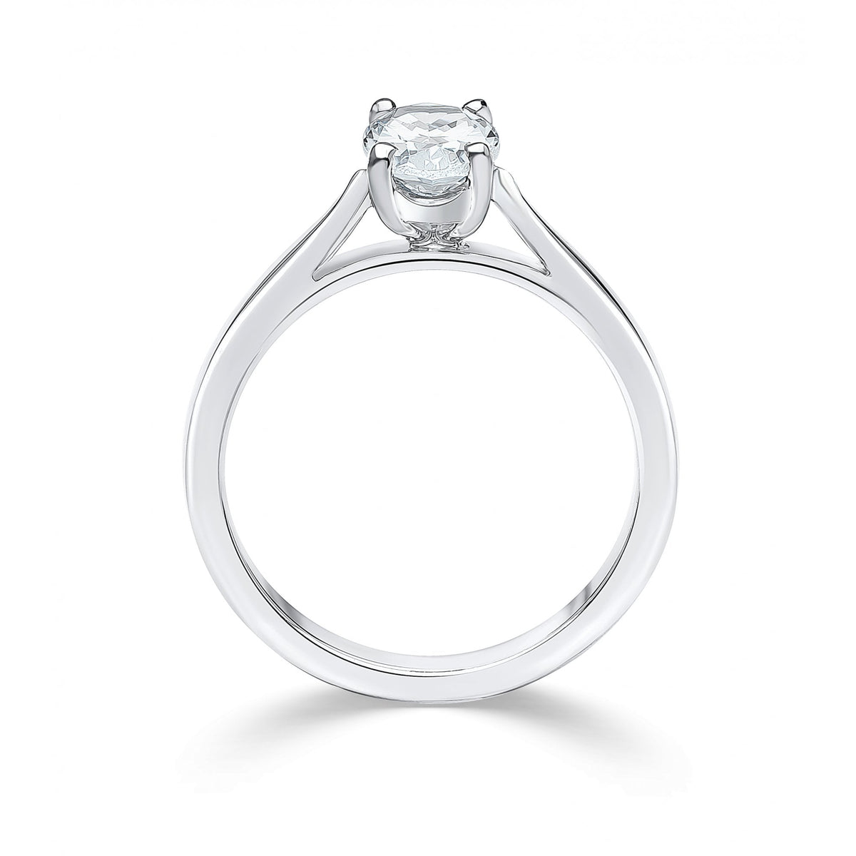 Platinum Ladies Lab Grown Oval Diamond 1.51ct Engagement Ring
