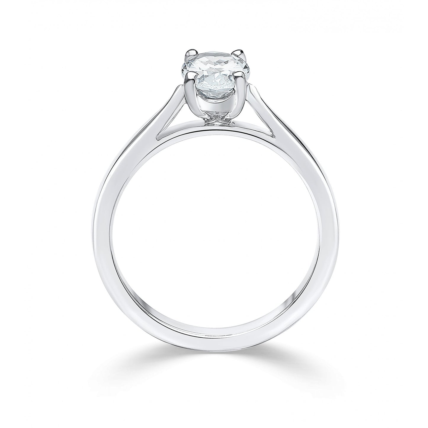 Platinum Ladies Lab Grown Oval Diamond 1.51ct Engagement Ring