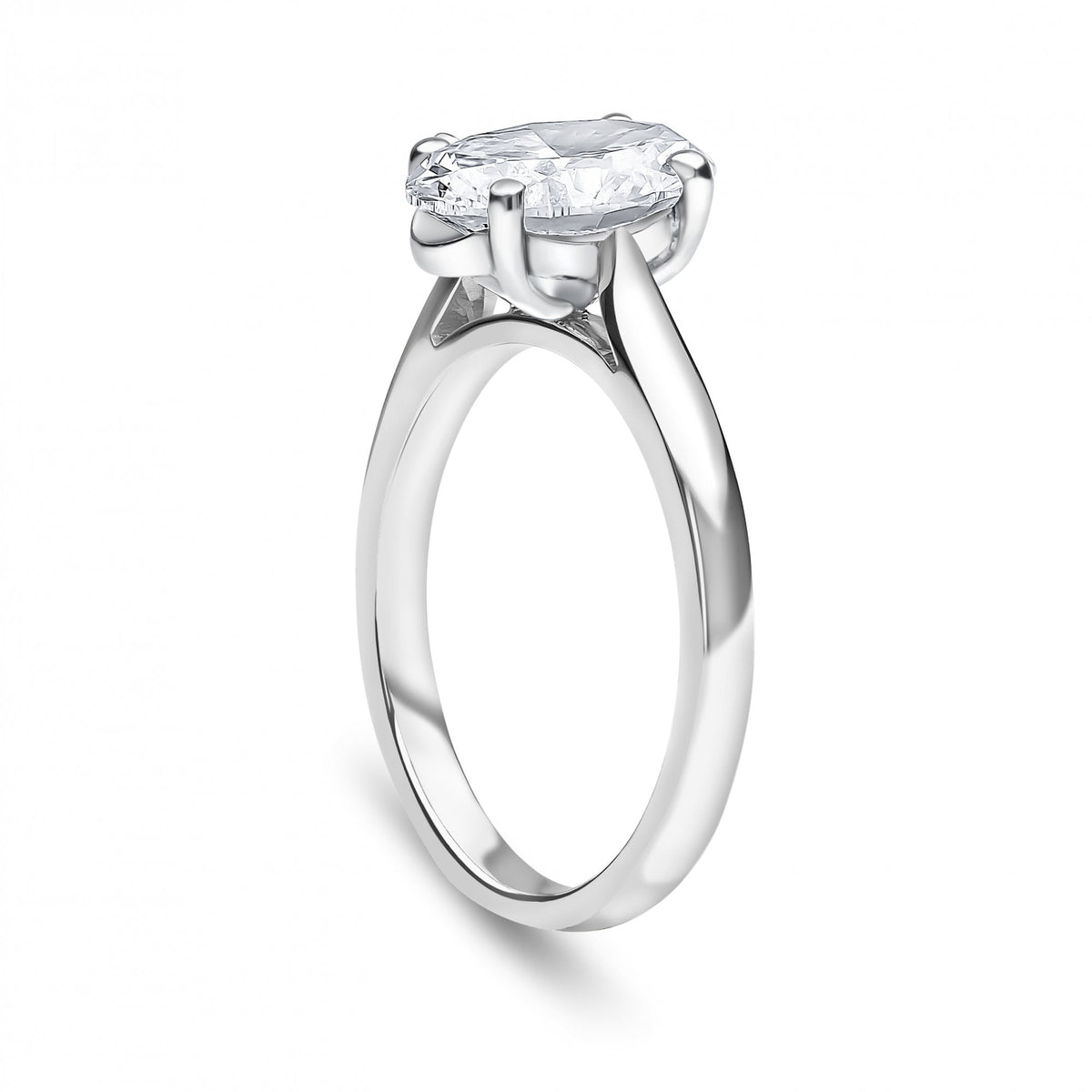 Platinum Ladies Lab Grown Oval Diamond 1.51ct Engagement Ring