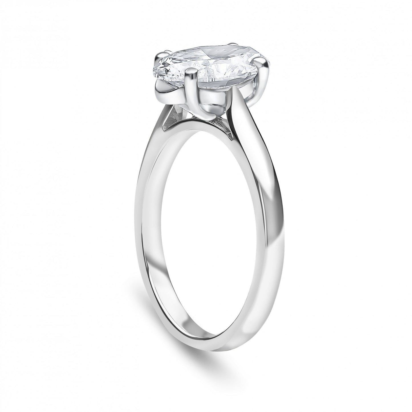 Platinum Ladies Lab Grown Oval Diamond 1.51ct Engagement Ring