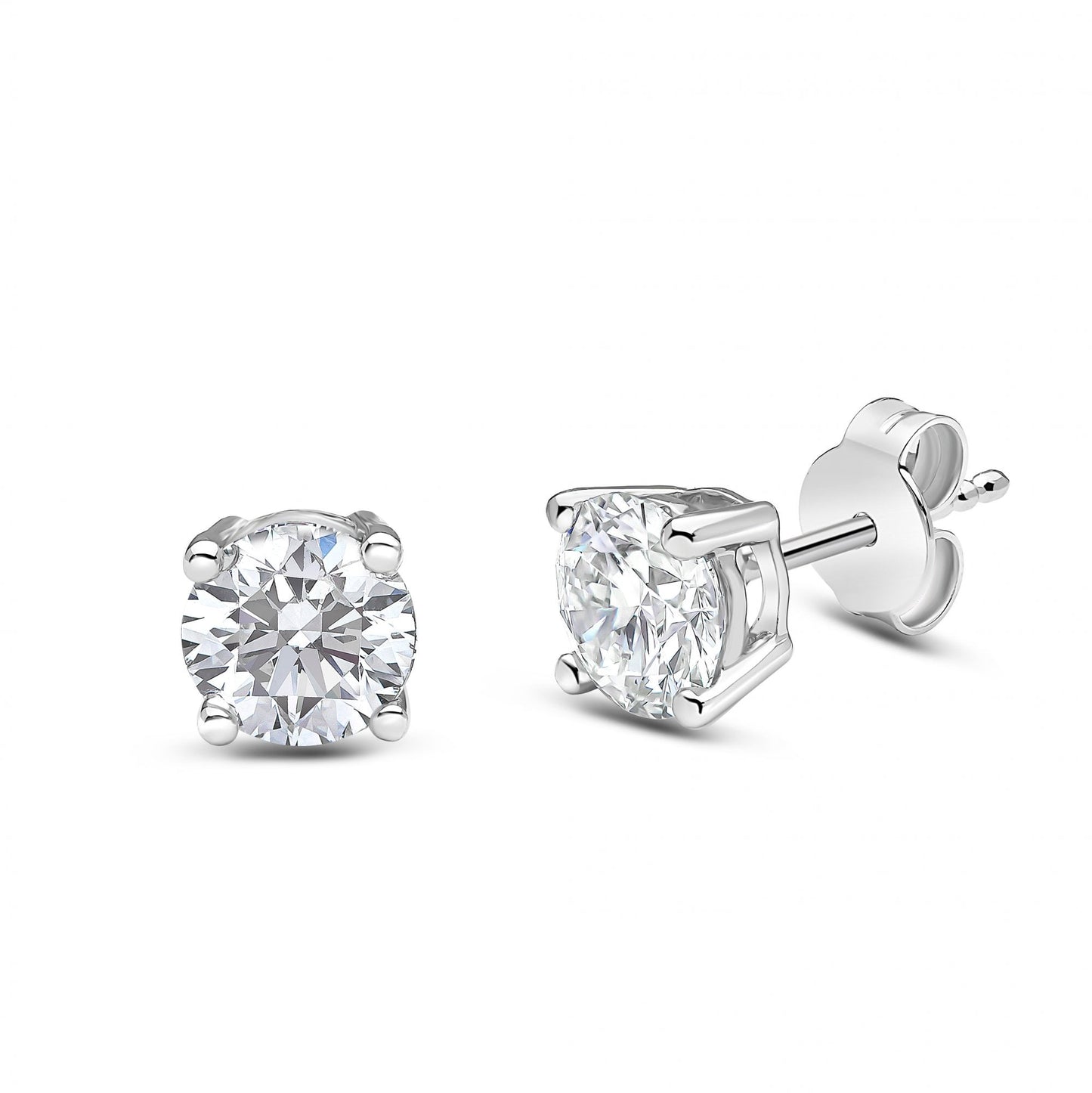 18ct White Gold Lab Grown Diamond 2.09ct Ladies Stud Earrings